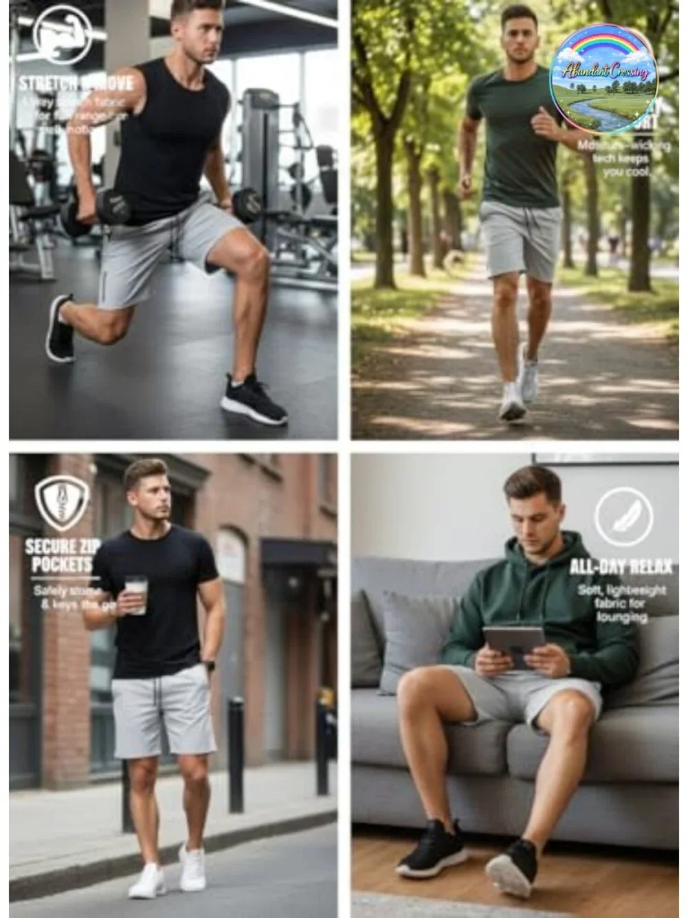 5 Pack Mens Basketball Shorts with Zipper Pockets 9 Inch Mesh Athletic Quick Dry